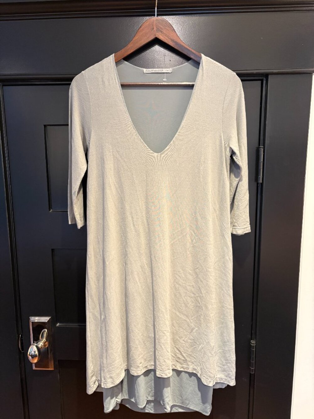 Transit Par Such Layered V-Neck High-Low Dress Gray Size 2